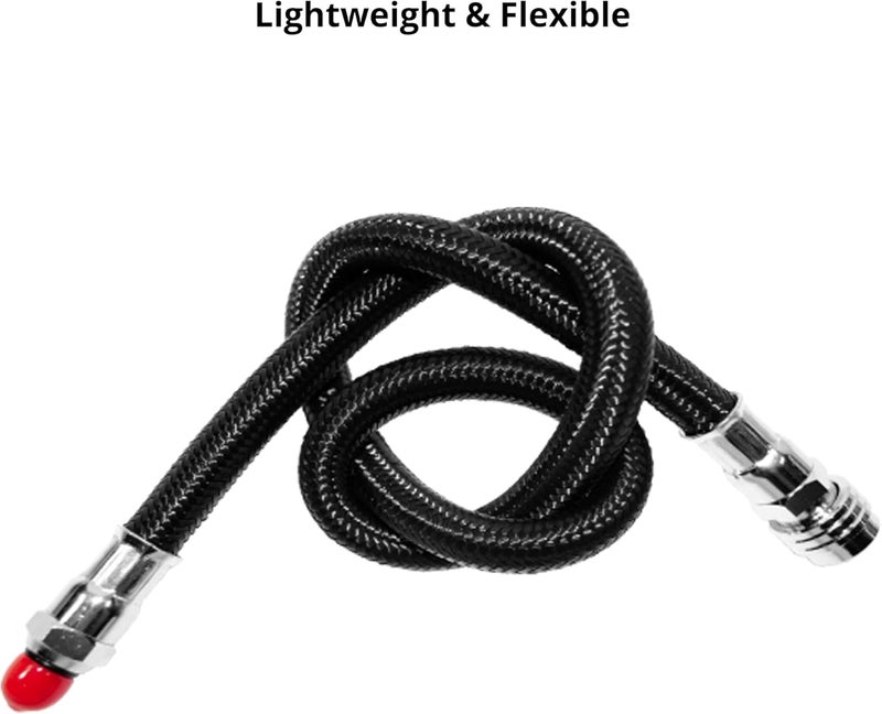 Saekodive Low Pressure Braided Diving Hose - 27" or 36" Flexible Braided Hose - 500PSI for Scuba Diving 2nd Stage Regulator and Octopus (Yellow/36") - Image 2